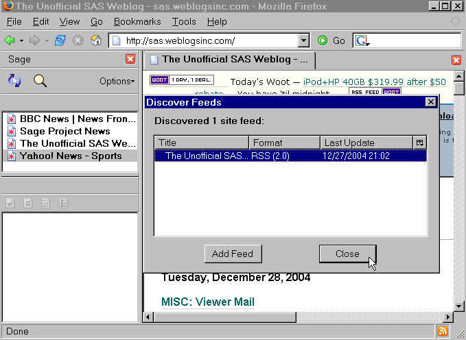 Close the Discover window